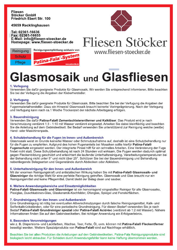 Glasmosaik und Glasfliesen